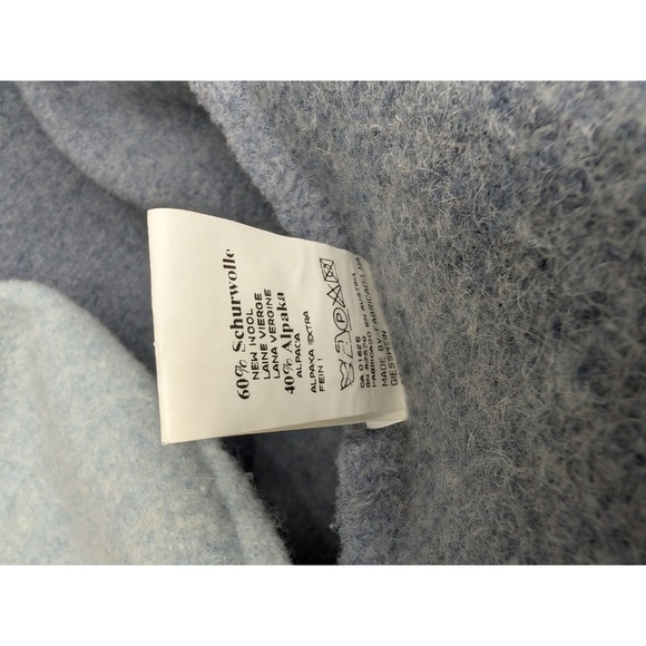 Giesswein Wool/Alpaca Coat Light Blue Made in Austria Full Zip Jacket Size 40 - Picture 8 of 9